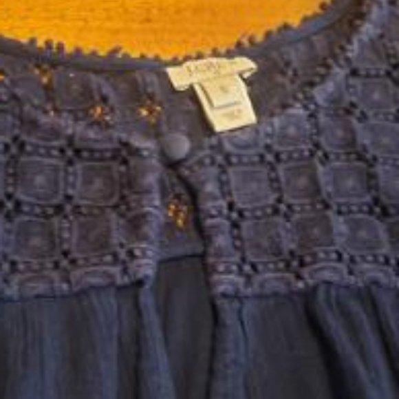 J Crew Navy Long Sleeve Blouse - Picture 3 of 9